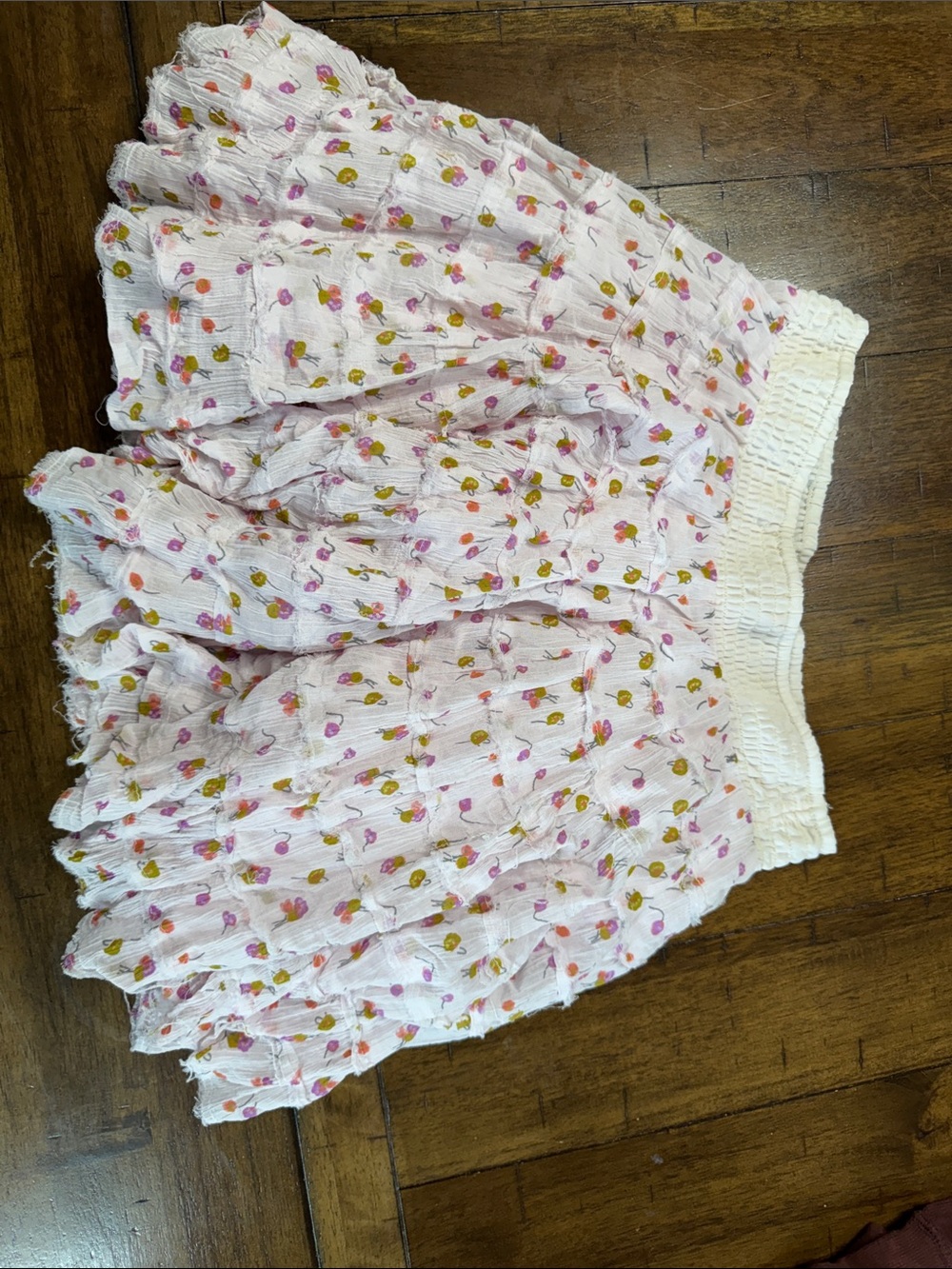 Free People Girls Pink Floral Ruffle Skirt